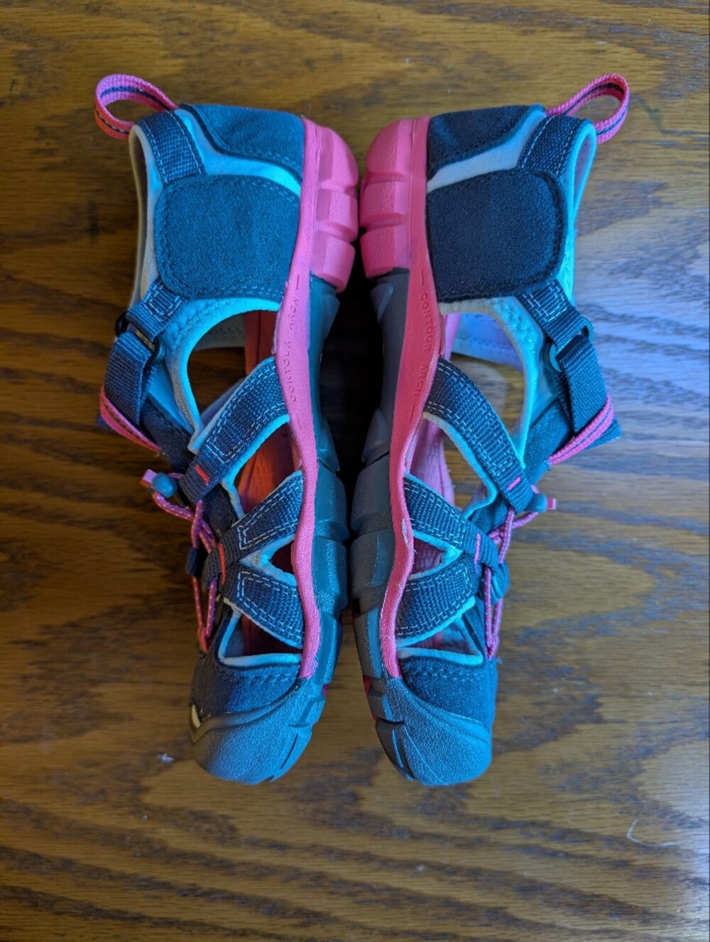 KEEN Big Kids Seacamp II CNX Teal and Pink Closed-Toe Sandals 5 - Picture 5 of 6